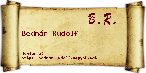 Bednár Rudolf névjegykártya